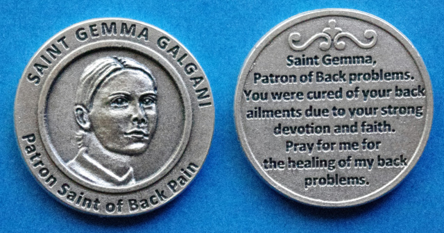 St. Gemma Galgani Healing Saint Token - Back Pain
